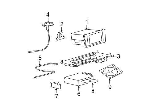 2004 Lincoln LS Radio Support Diagram for YL2Z-18888-BA