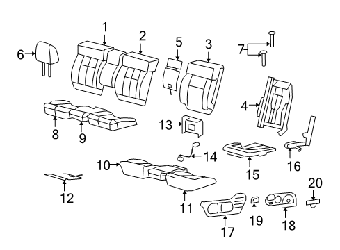 2008 Ford F-150 Front Seat Components Diagram 3 - Thumbnail