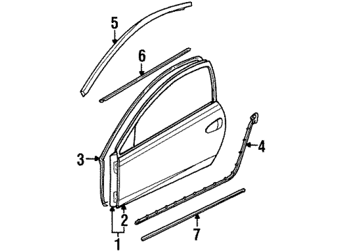 2001 Mercury Cougar Belt Weatherstrip, Passenger Side Diagram for F8RZ-6321452-AA