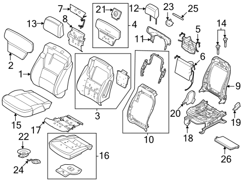 2023 Ford F-150 Lightning Driver Seat Components Diagram 3 - Thumbnail