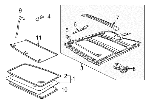 2005 Ford F-150 Sunroof Diagram 1 - Thumbnail