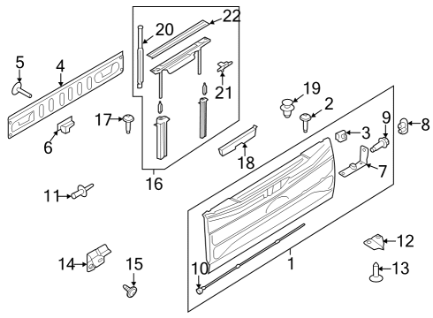 2023 Ford F-150 Lightning Tail Gate Diagram 1 - Thumbnail