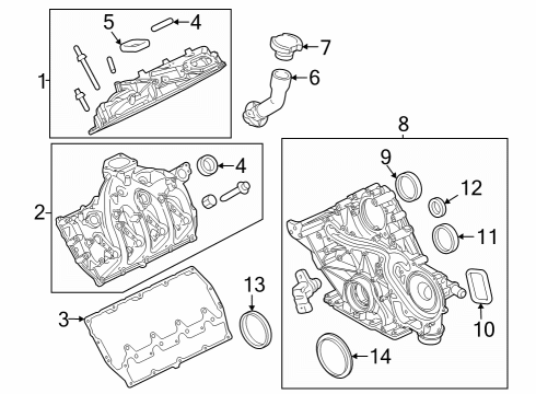 2024 Ford F-350 Super Duty Valve & Timing Covers Diagram 1 - Thumbnail