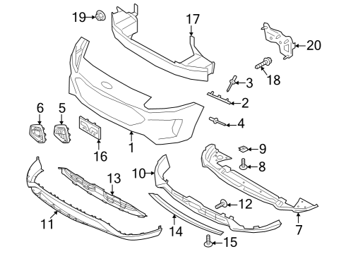 2023 Ford Escape Lower Cover, Front Diagram for PJ6Z-17D957-A
