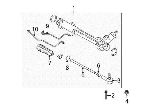 2010 Ford Mustang Steering Gear Diagram for 9R3Z-3504-BRM
