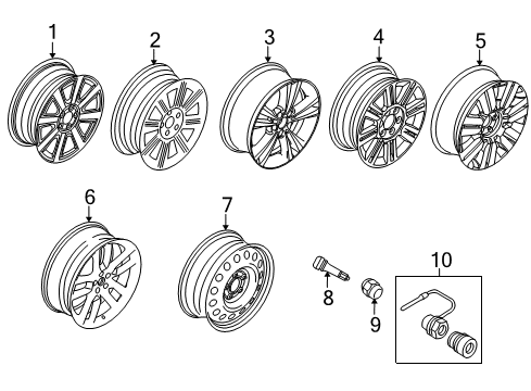 2009 Lincoln MKX Wheels Diagram