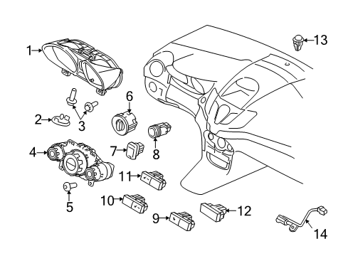 2011 Ford Fiesta A/C & Heater Control Units Diagram