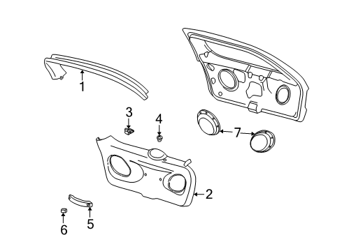 2000 Mercury Sable Interior Trim - Lift Gate Diagram