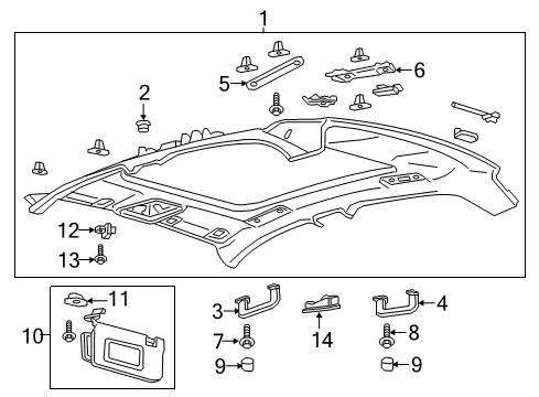 2020 Lincoln Continental Interior Trim - Roof Diagram 1 - Thumbnail