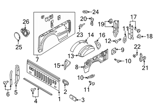 2022 Ford F-150 Front & Side Panels Diagram