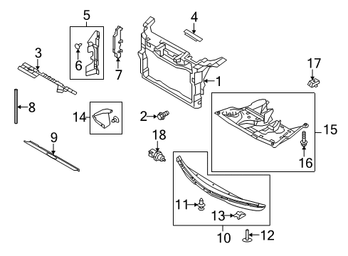 2012 Lincoln MKT Radiator Support Diagram