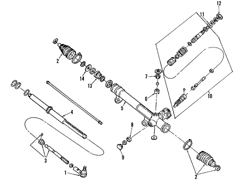 1993 Lincoln Continental P/S Pump & Hoses, Steering Gear & Linkage Diagram