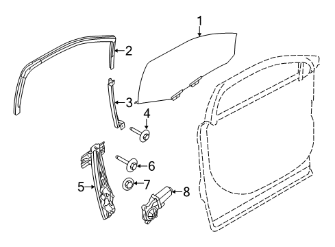 2015 Ford Police Interceptor Utility Front Door - Glass & Hardware Diagram