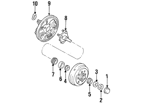 1996 Ford Aspire Wheel Cylinder, Rear Diagram for F4BZ2261B