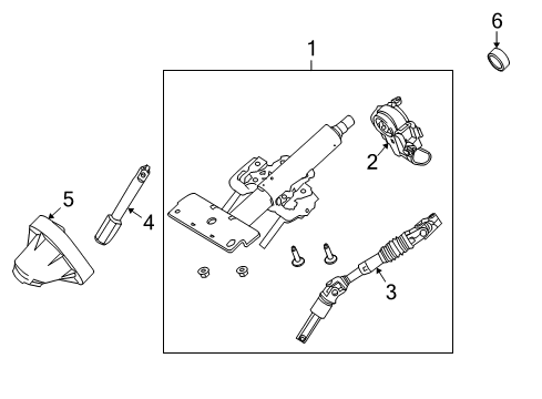 2008 Ford Focus Column Assembly Diagram for 9S4Z-3C529-E
