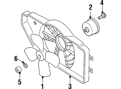 1996 Ford Probe Cooling System, Radiator, Water Pump, Cooling Fan Diagram 1 - Thumbnail
