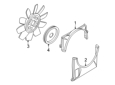 2005 Mercury Mountaineer Cooling System, Radiator, Water Pump, Cooling Fan Diagram 1 - Thumbnail