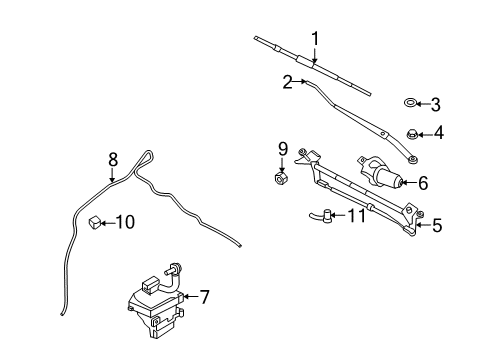 2007 Ford Fusion Wiper & Washer Components Diagram