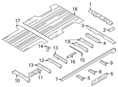 2023 Ford E-Transit Rear Floor & Rails Diagram 2 - Thumbnail