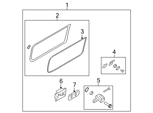 2013 Ford E-150 Side Loading Door - Glass & Hardware Diagram 3 - Thumbnail