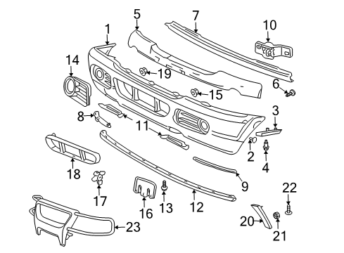 2005 Ford Explorer License Bracket, Front Diagram for 1L2Z-17A385-AAA