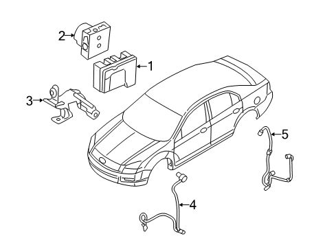 2006 Lincoln Zephyr ABS Components Diagram