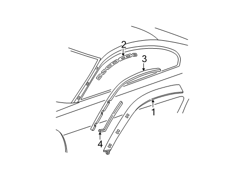2004 Ford Mustang Pillar Molding Seal, Lower Diagram for XR3Z-6351822-AA