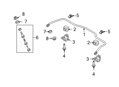 2011 Ford Crown Victoria Stabilizer Link Bushing, Rear Diagram for E9AZ-5493-AA