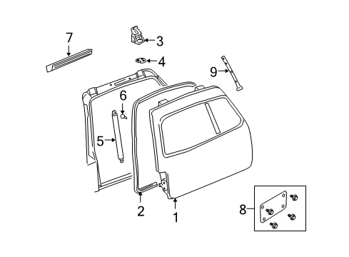 2005 Lincoln Navigator Gate & Hardware Diagram