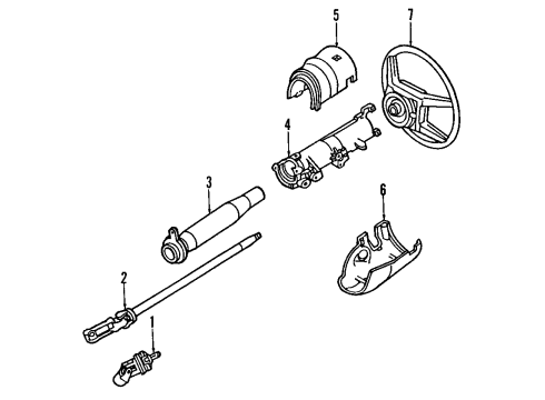 1993 Lincoln Continental Steering Column, Steering Wheel & Trim Diagram