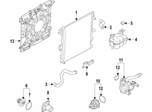 2023 Ford Explorer Cooling System, Radiator, Water Pump, Cooling Fan Diagram