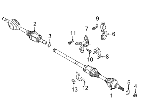 2019 Lincoln MKZ Axle Assembly, Front Passenger Side Diagram for HG9Z-3B436-H