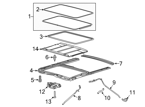 2012 Ford Escape Sunshade, Charcoal Black Diagram for 8L8Z-78519A02-BA