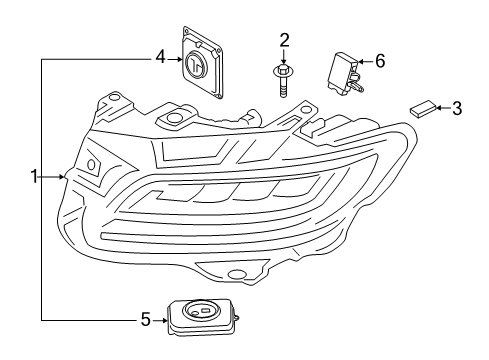2021 Lincoln Nautilus Headlamp Components Diagram