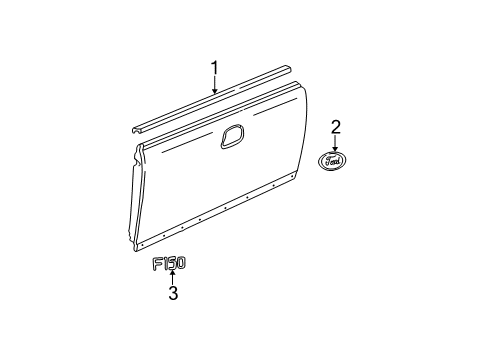 2008 Ford F-150 Exterior Trim - Pick Up Box Diagram 3 - Thumbnail
