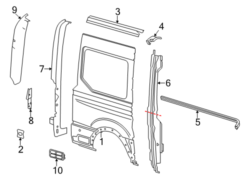 2021 Ford Transit-150 Side Panel & Components Diagram 1 - Thumbnail