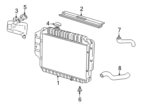 2001 Ford E-150 Econoline Club Wagon Radiator & Components Diagram