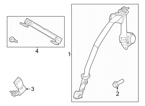 2017 Ford Mustang Rear Seat Belts Diagram 1 - Thumbnail