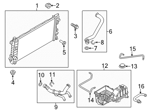 2012 Ford F-150 Radiator Diagram for CL3Z-8005-A