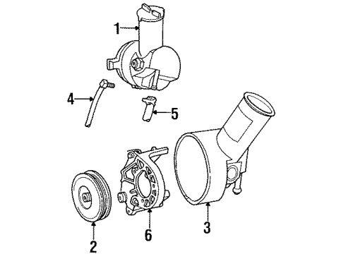1993 Mercury Sable P/S Pump & Hoses, Steering Gear & Linkage Diagram