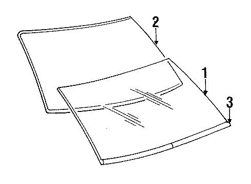 1994 Ford Explorer Windshield Glass, Reveal Moldings Diagram