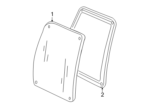 1992 Ford E-150 Econoline Back Door - Glass & Hardware Diagram