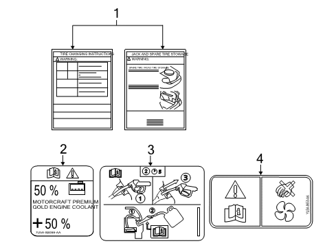 2011 Ford Fusion Information Labels Diagram