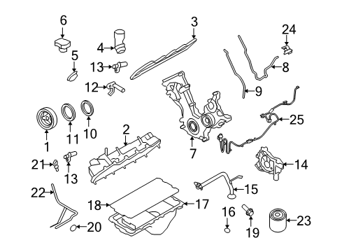 2009 Ford F-250 Super Duty Engine Parts & Mounts, Timing, Lubrication System Diagram 1 - Thumbnail