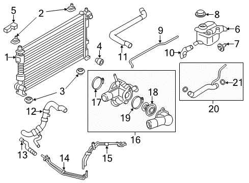 2015 Ford Police Interceptor Sedan Radiator & Components Diagram