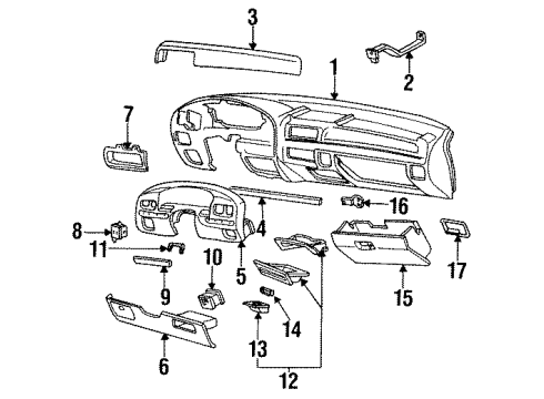 1993 Ford F-250 Instrument Panel Diagram