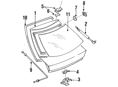 1994 Ford Escort Hinge Diagram for F3CZ5842900A