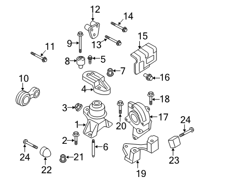 2009 Ford Fusion Engine & Trans Mounting Diagram 2 - Thumbnail