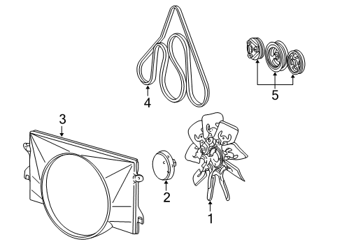 2001 Ford E-150 Econoline Club Wagon Belts & Pulleys Diagram