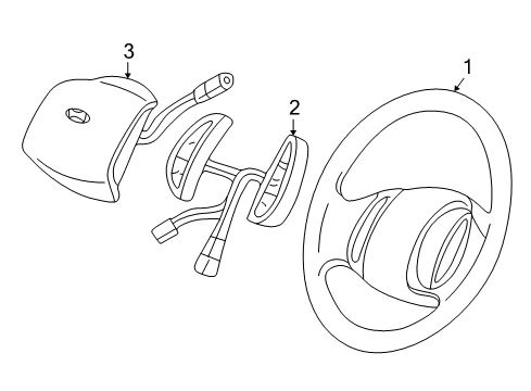 2000 Ford Expedition Steering Column, Steering Wheel & Trim Diagram